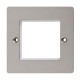 Flat polished Stainless Steel 1 Gang Double Module Euro Grid Outlet Plate